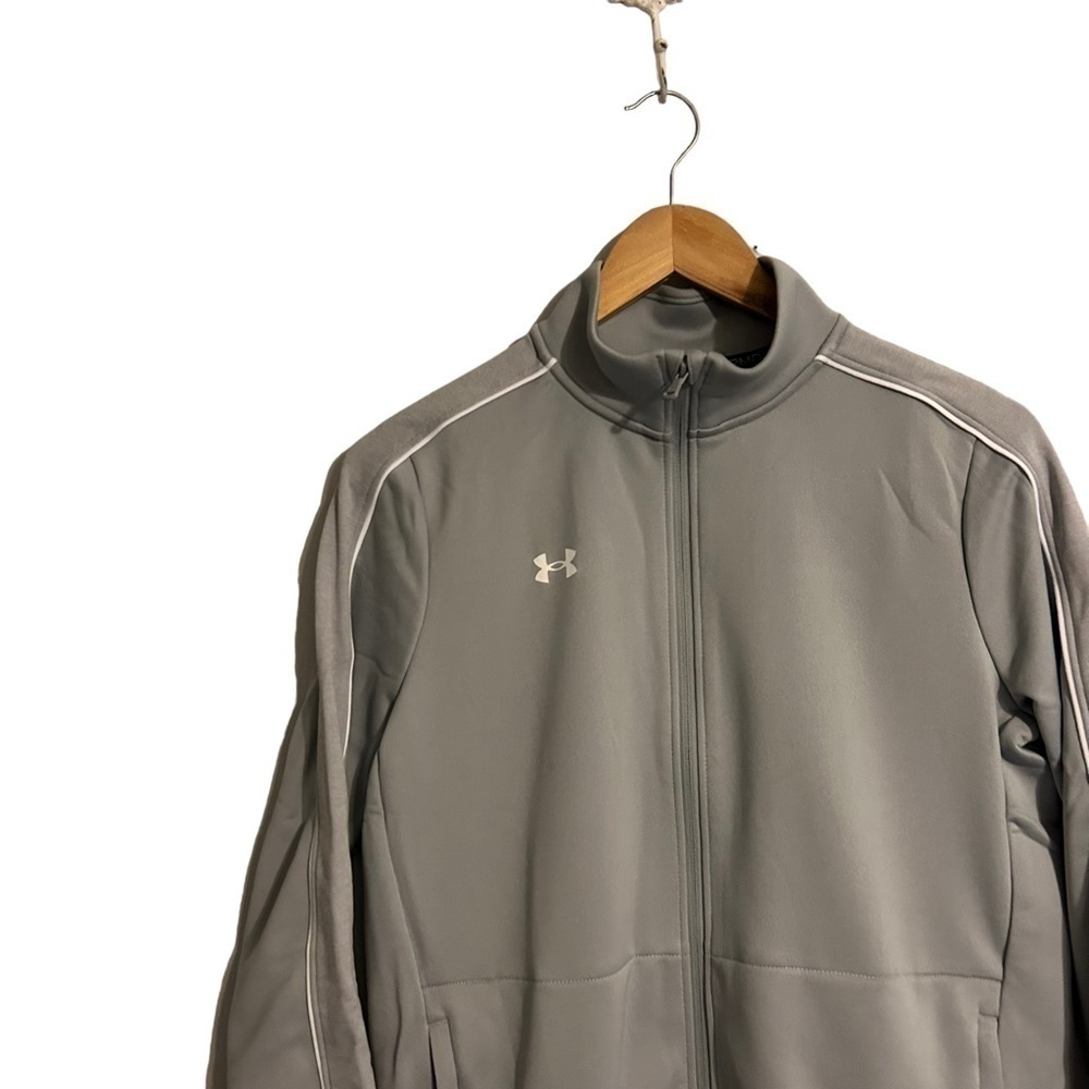 Under Armour Command Warm Up Full Zip Jacket Women’s Size Small Grey/White NWT - Picture 2 of 9